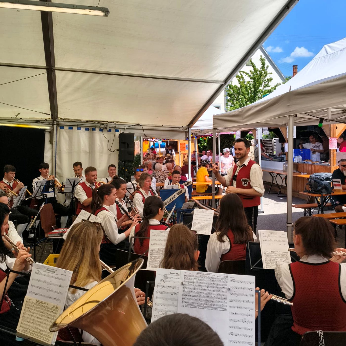 Auftritt im Festzelt bei einer Hocketse